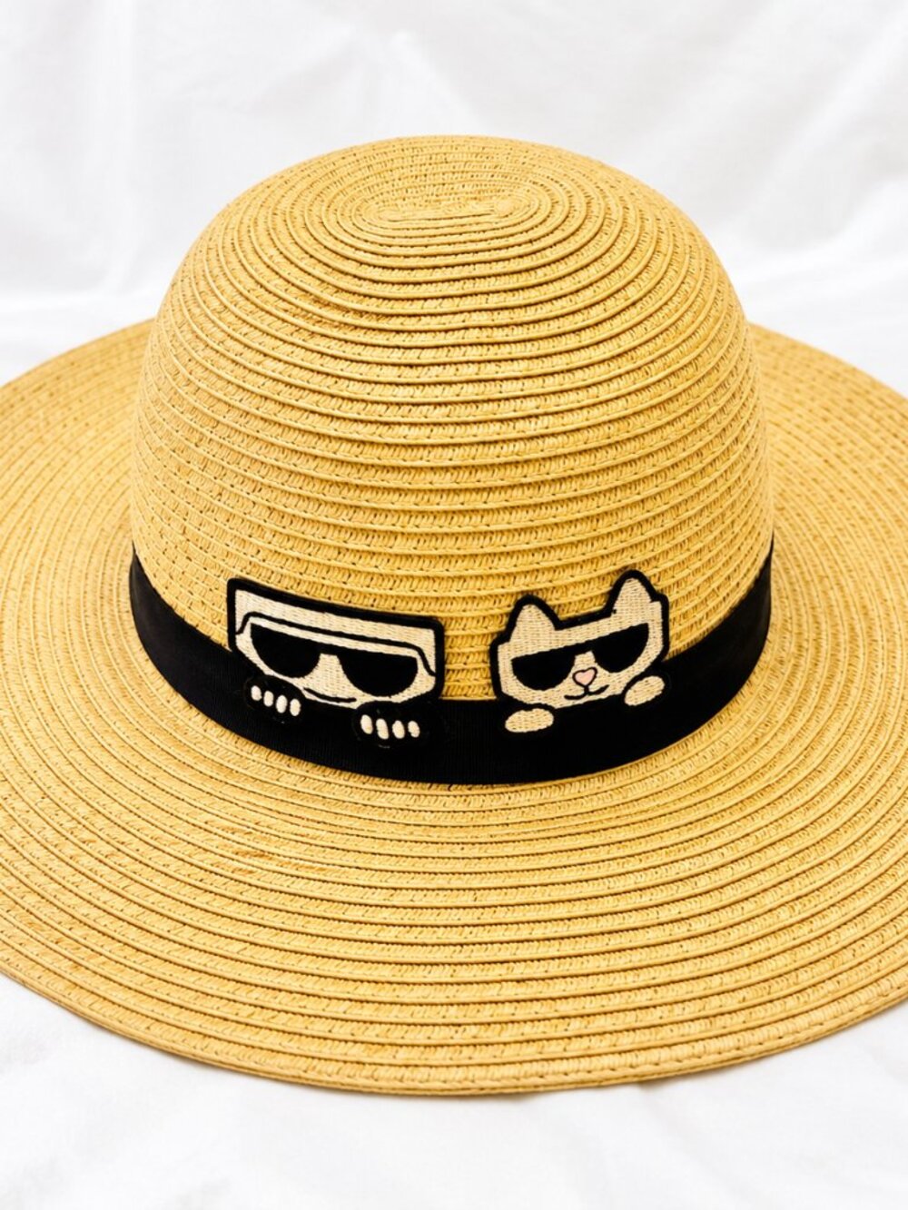 Karl Lagerfeld Paris Wide Brim Straw Sun Hat